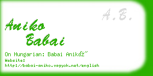 aniko babai business card